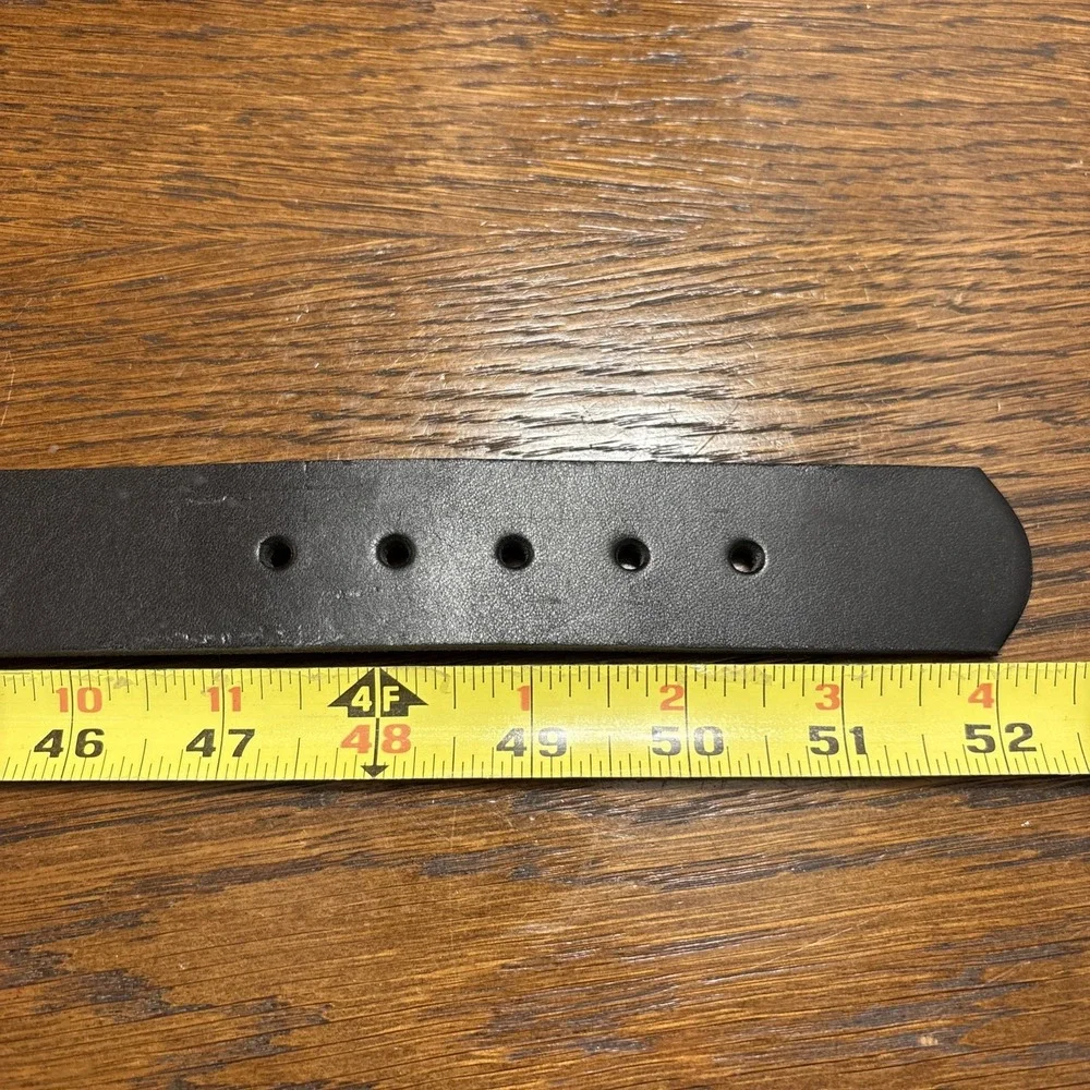 NEW *Flaw* Native American Embossed Leather Wood Beaded Belt Brass Buckle Sz 48